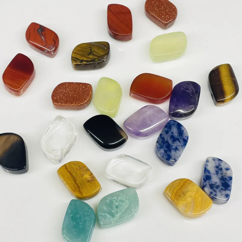 HZ Natural Tiger Eye Jade Curved Square Crystal Loose Beads for Fish for Tank Decoration Flower Semi-Precious Stone Crafts