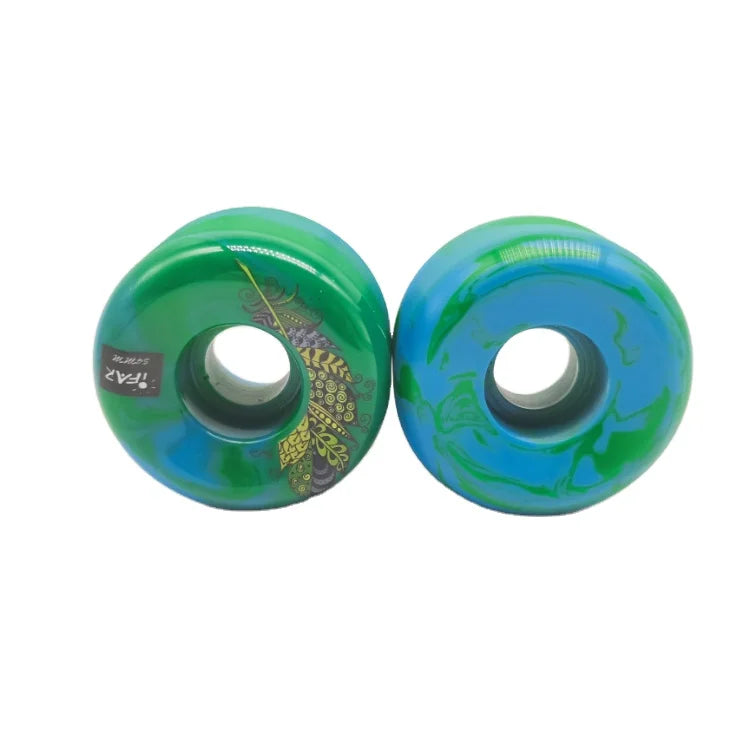 Green&blue Mixed Color 54mm Conical Shape with Custom logo Printed Skateboard Wheels