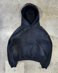TOPSHOW New Design Raglan Sleeve Black French Terry 500 Gsm Cotton Thick Blank Heavyweight Acid Washed Boxy Cropped Hoodie