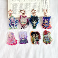 Custom Logo Acrylic Keychain Cartoon Pendant Photo Flash Transparent Charm Printing Personality Holographic Anime Key Chains