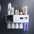 Hongdec Eco-Friendly All Mounted Plastic Two-piece Bathroom Toothbrush Holder Electric Sterilizer with 4 Slots