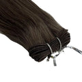 Invisible Hair Weft Woman Extension Popular in USA Grey Brown Tone Hand-tied Hair Extension