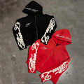 New Design Custom Embroidery Logo Hip Hop Plus Size Distressed Acid Wash Streetwear Zip up Baggy Patch Hoodie
