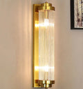 E14 Light Source Copper Black Body Color Stainless Steel Crystal Glass Wall Lamp for Living Room