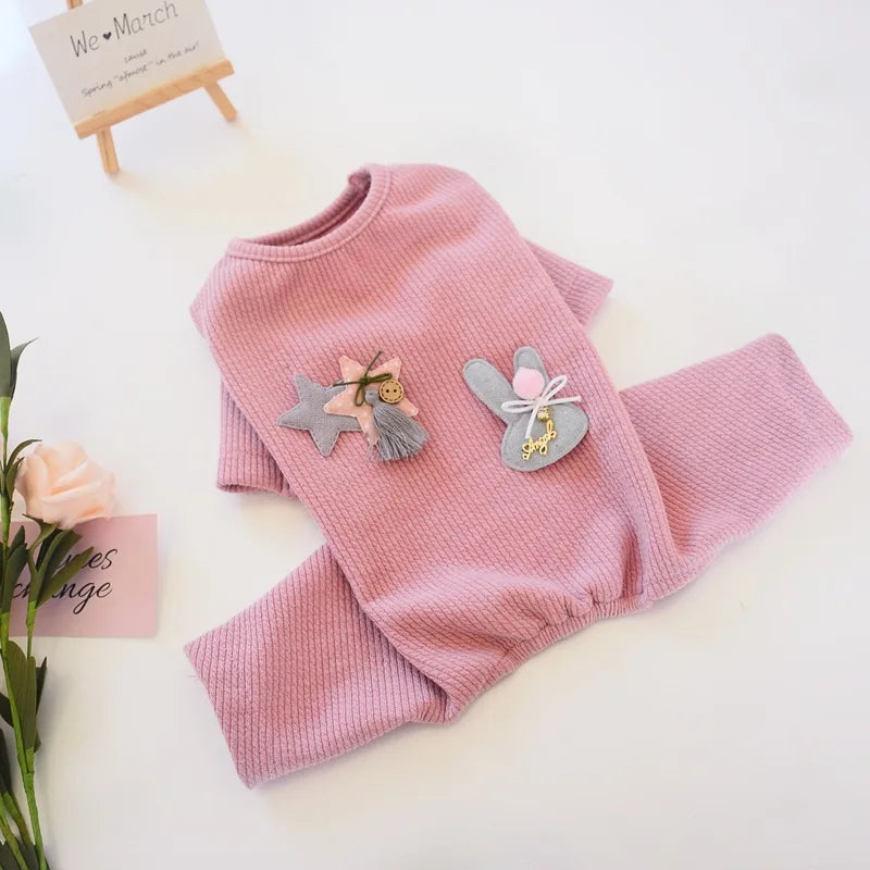 Wholesale Stocked pink Cute Pet Cat Dog Pajamas onesies