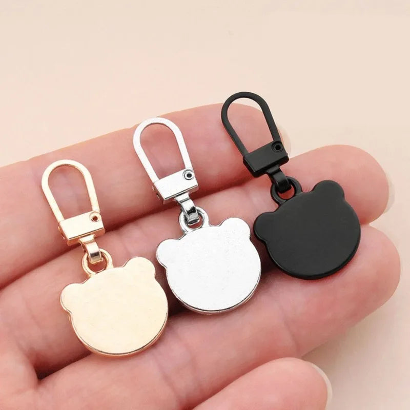 High Quality Replacement Detachable Repair Auto Lock Nickel-Free Bear Head Metal Zipper Sliders Accessories
