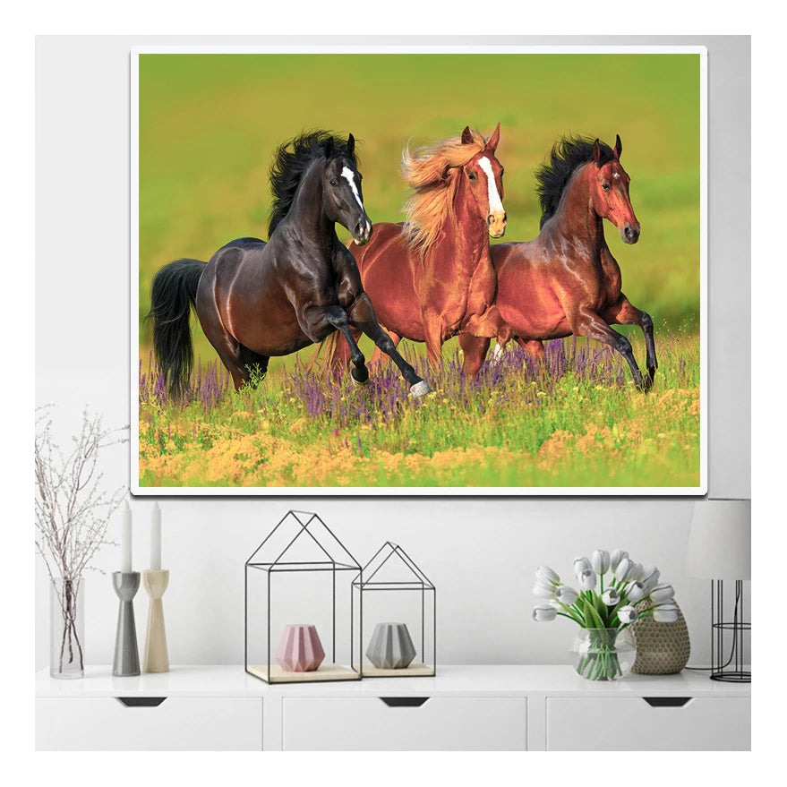Animals DIY 5D Diamond Painting Cat and Horse Animal Diamond Embroidery Full Drill Paintings Pictures Craft Home Decor Kits