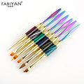 Double Head Nail Art Brush Spatula Drawing Painting Line Pen Gradient Flat Round Builder Metal French Tips Manicure Tool