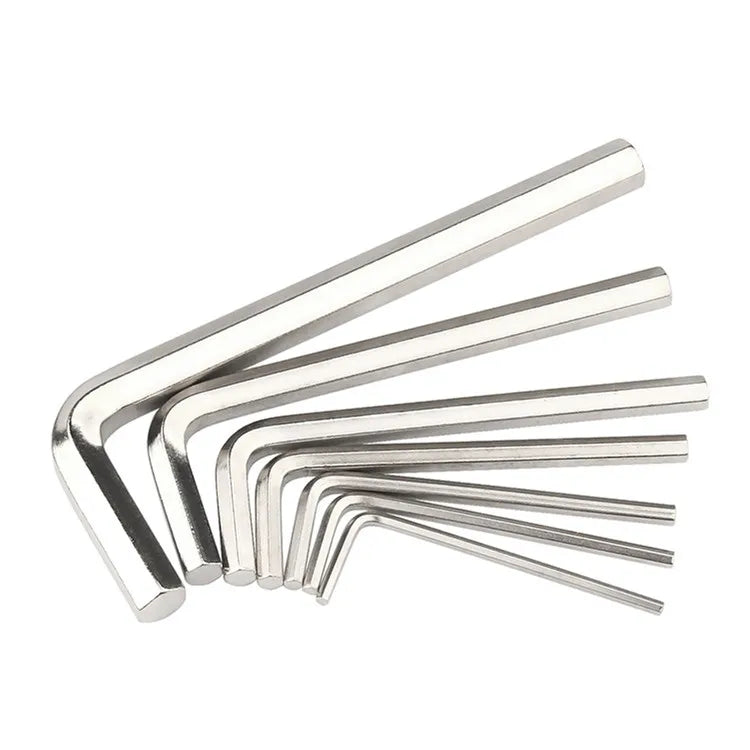 Nickel Carbon Steel L Type Wrench with Hexagon Key Industrial Grade 0.9mm-6mm Allen Keys in Metric Measurement System