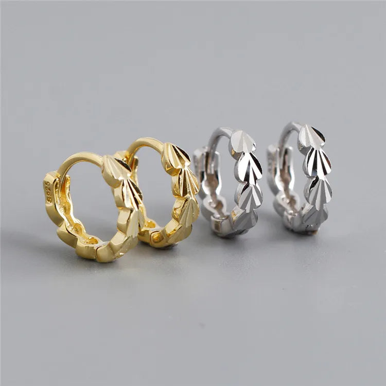 SP New Arrived Fashion Heart Shaped Hoops 925 Sterling Silver Embroidery Huggie Hoop Earrings