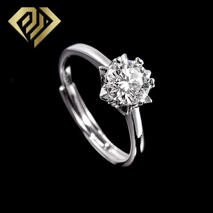 Women 925 Sterling Silver Wedding Rings Promise Engagement Moissanite Diamond Rings
