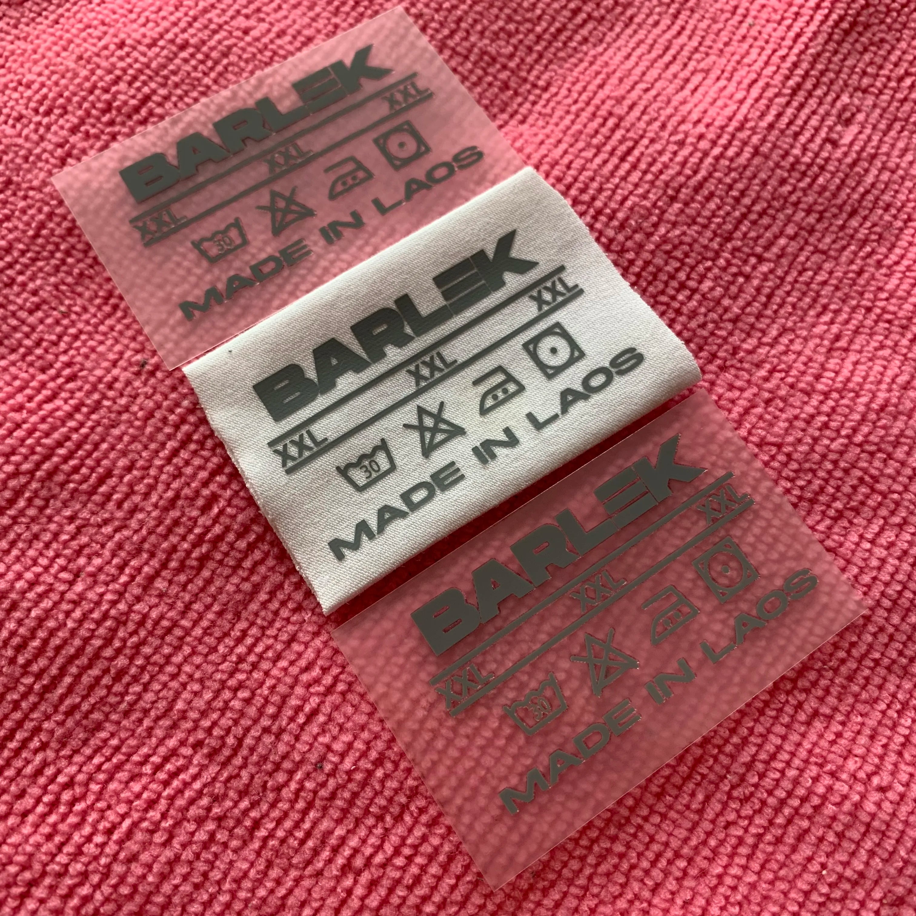 Custom logo Washable Heat Transfer Label for Jeansunderwear Tagless Heat Press Neck Tags