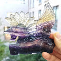 Rainbow Fluorite Unicorn Carving Natural Colorful Crystal Crafts Unicorn for Gift