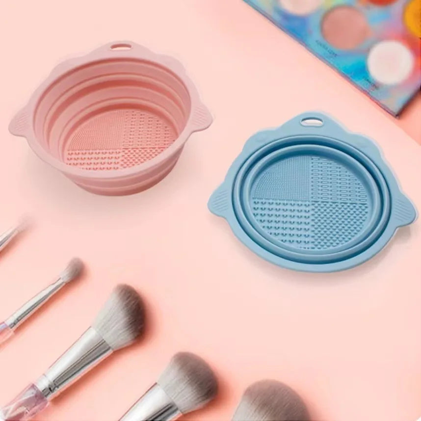 New Design Silicone Makeup Brush Cleaner Bowl Cosmetic Tool Makeup Sponge Foldable Cleaner Mat