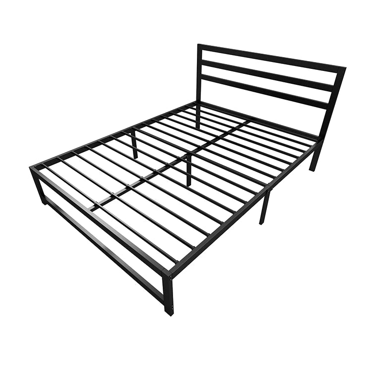 Modern Design Wrought Iron Frame Steel Furniture Single Metal Bed Queen Size With Headboard