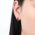 Chris April 316L Stainless Steel PVD Plated Micron-pave Zircons Hoops huggies Earring
