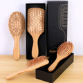 Hot Selling Natural Bamboo Hairbrush Square and Oval Paddle Scalp Massage and Detangling Cushioned Waterproof Professional
