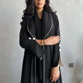 Elegant New Model 4color Solid Black Abaya in Dubai 2024 Front Open Abaya