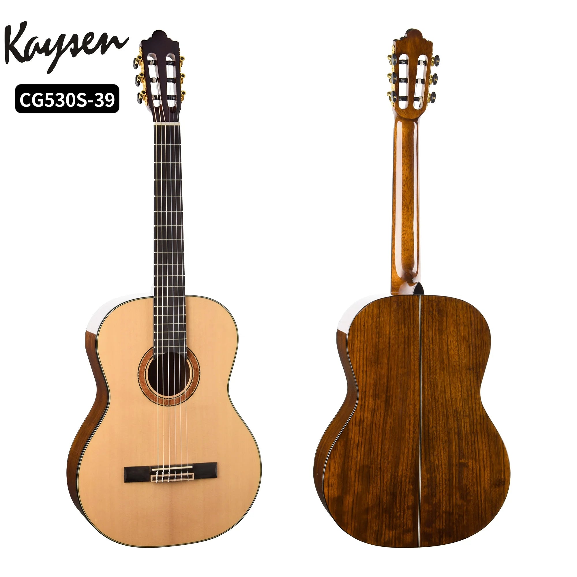 China Manufacturer Handmade Solid Spruce High Glossy 39 Inch Musical Instruments Solid Classical Guitar