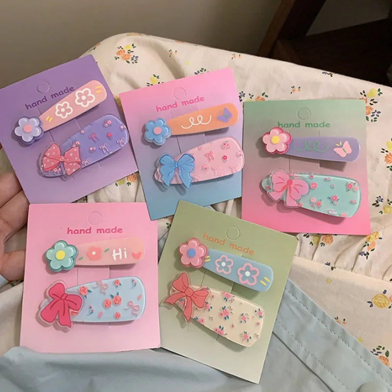 Sweet Girl Floral Hair Clips Super Fairy Side Clip Bangs Broken Flower Hair Headpiece Made of Plastic