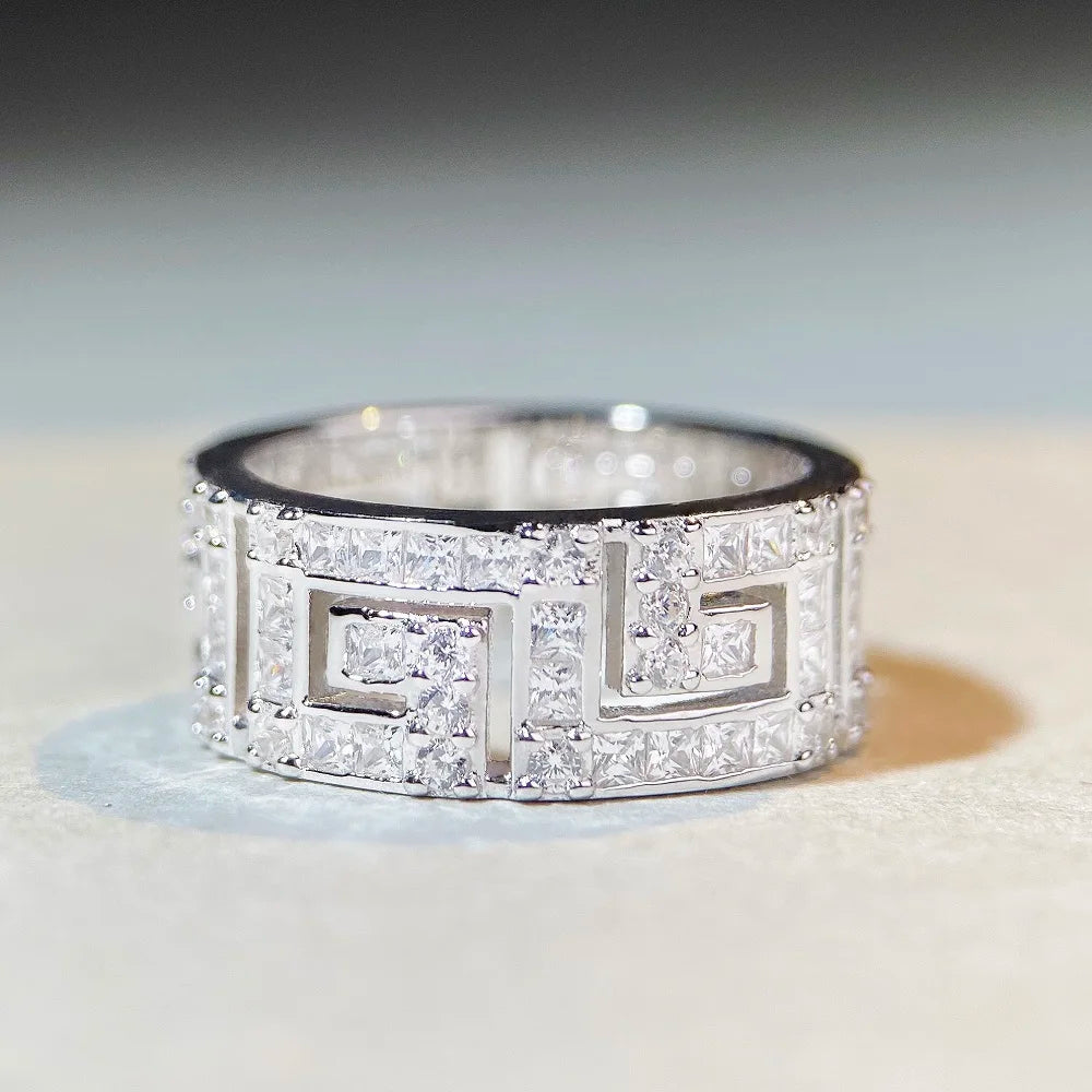 5A CZ Colored Cubic Zirconia Cut Fine Jewelry 925 Silver Wedding Engagement Rings Rhodium Plated for Parties Wholesale Price