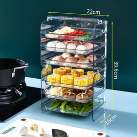Hot-selling Non-perforated Multifunction PET Plastic Household Vegetable Storage Rack Layered Wall-mounted Side Dish