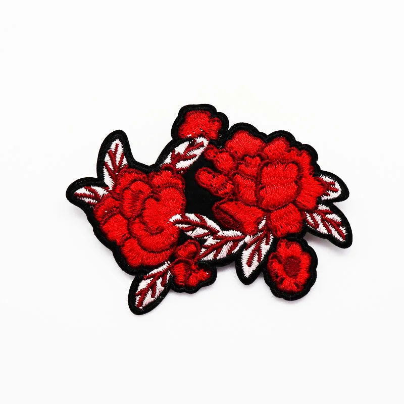 Halberd Velvet Embroidery Flower Cloth Patch Badge Custom Embroidery Patches Iron on Badge Embroidery Brooch 3d Patches