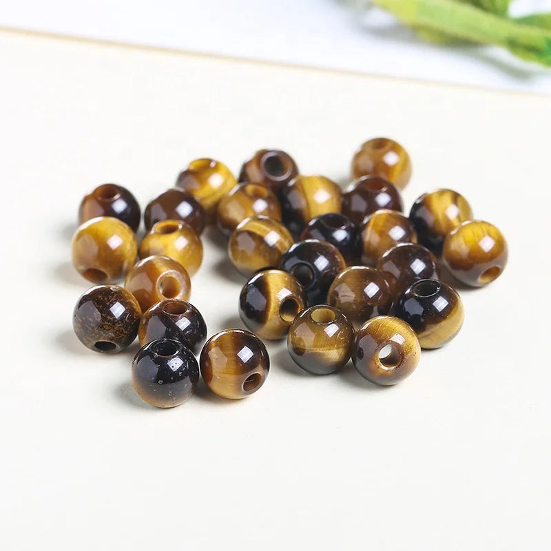 Mix Hole Beads Natural Semi-precious Stone Loose Beads Hole Size 2mm Round Shape Beads for Jewelry Making