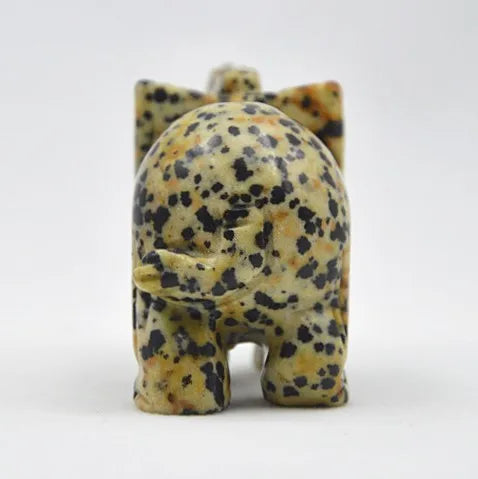 Huiying Natural Carving Crystal Dalmation Jasper 2.5 inch Gemstone Animal Elephant For Sale