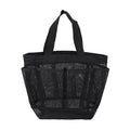 Customizable Portable Transparent Swimming Bath Storage Bag 8 Pockets Black Woman Mesh Makeup Cosmetic Tote Shower Toiletry Bag