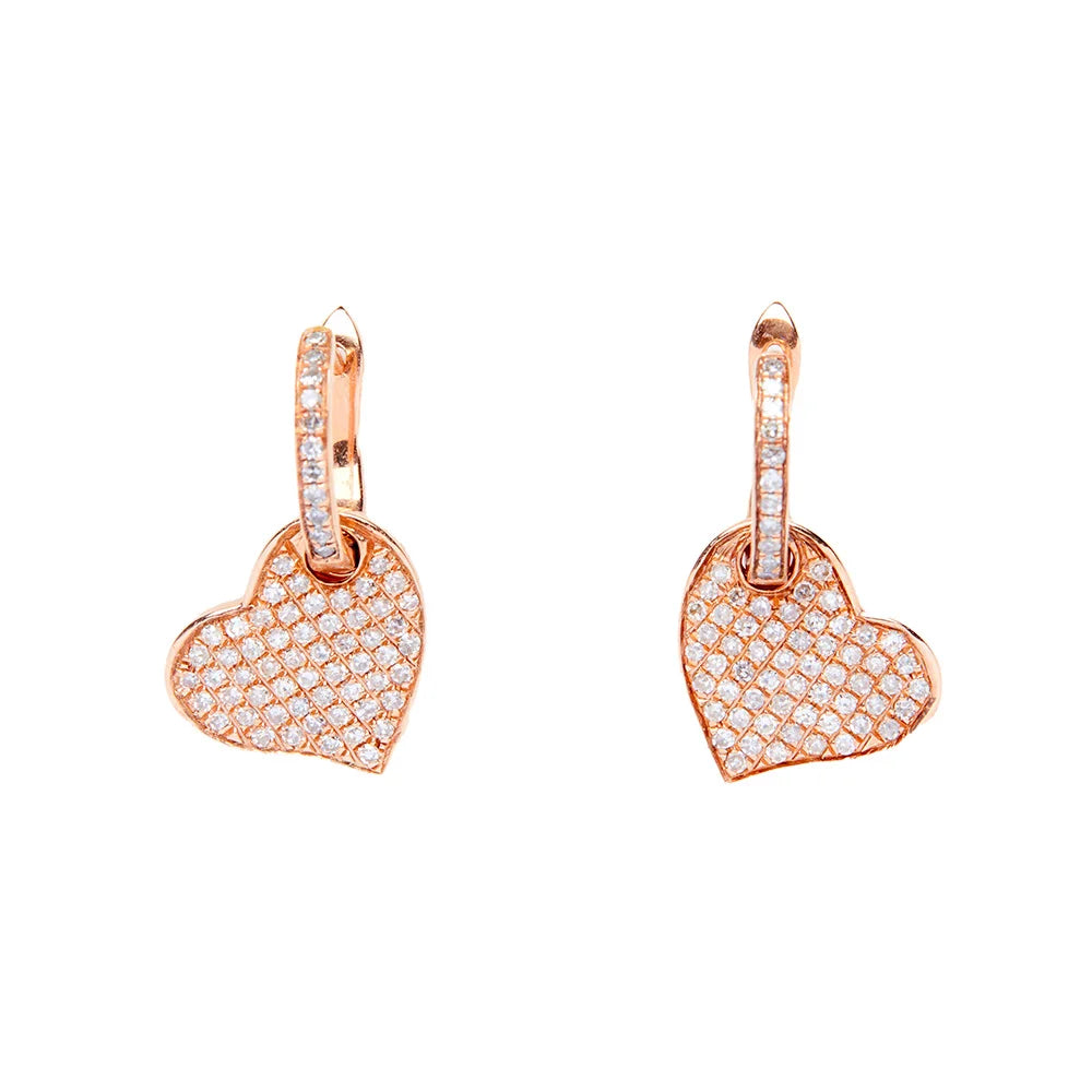 Luxury Bespoke 14K Gold Natural Diamond Stud Earrings Heart Shaped Brilliant Cut Jewelry Custom Personalized