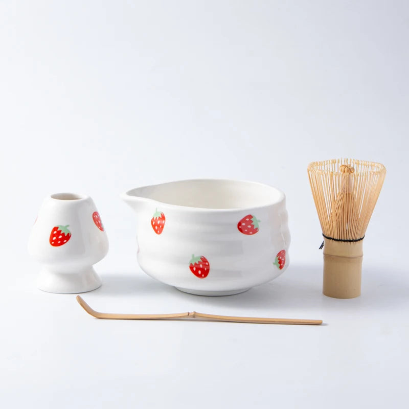 Custom Eco-Friendly Porcelain Matcha Whisk Set with Bowl Stirrer Holder-Japandi Design for Coffee & Tea