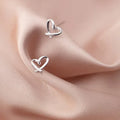 HOVANCI New Trendy Hollow Heart S925 Silver Earring Elegant Sterling Silver Heart Stud Earring for Women