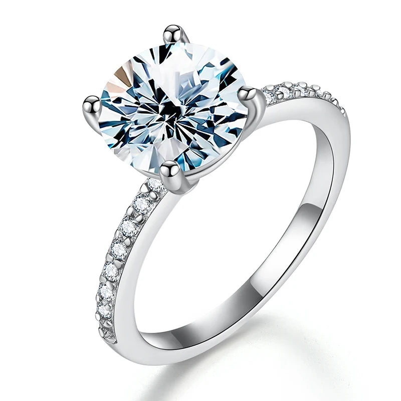China Cheap Low Price 2 3 5 CT Carat Moissanite Diamond Big Solitaire Wedding Ring for Women  925 Sterling Silver Luxury Jewelry
