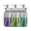 304 Stainless Steel Holder Wall Mounted Hotel Triple Liquid Lotion Soap Dispenser with Safety Lock