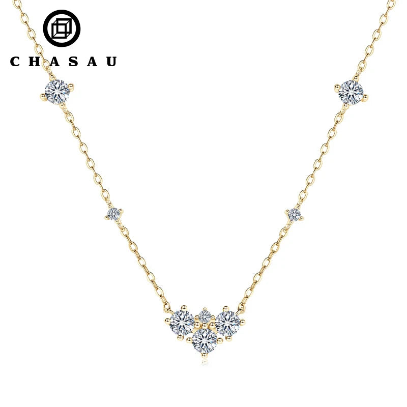 Wholesale Classic Fashion Designer Choker Necklace Moissanite Jewelry High-End 925 Sterling Silver Women's Jewelry