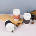 BPA Free Travel Drinking Cup With Leakproof Lids Coffee Cup 450mll Wheat Straw Coffee Mug