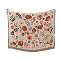 Popular Wholesale Flowers Pattern Custom Jacquard Woven Blanket Tapestry