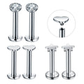 16G Stainless Steel Cartilage Tragus Stud Earrings for Men Women Helix Barbell Hoop Earrings CZ Labret Lip Ear Piercing Jewelry