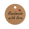 Custom Handmade Luxury Print Recycled Packaging Price Tag Kraft Paper Round 5X5cm 4C Printed Thank You Labels Cookies Hang Tags