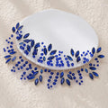 SLBRIDAL Handmade Blue Rhinestone Crystal Pearls Bridal Headband Hair Pin Wedding Headpiece Women Girl Jewelry Hair Accessories