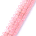 AsVrai U Natural Rose Pink Quartz Rondelle Stone Wheel Beads Loose Spacer Beads for Jewelry Making Accessories Bracelet Handmade