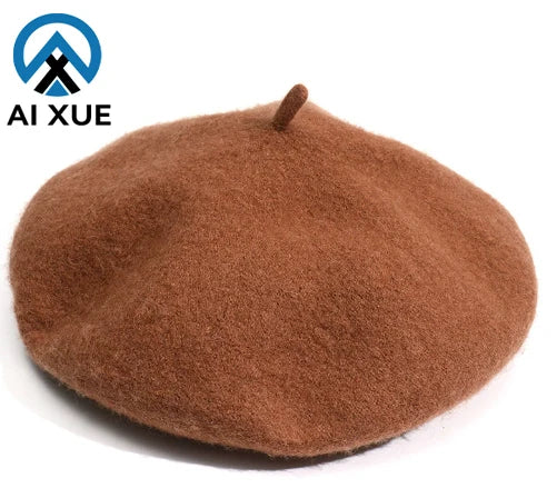 Wholesale Custom Logo Elegant French Boina Winter Wool Beret for Ladies Women