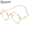 Borregls Titanium Glasses Frame Men New Brand Designer Retro Vintage Round Optical Eyeglasses Women Lightweight Eyewear 185725