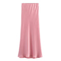 XS-L Autumn New Women's Wear European and American Style Silk Satin Texture High Waist Skirt