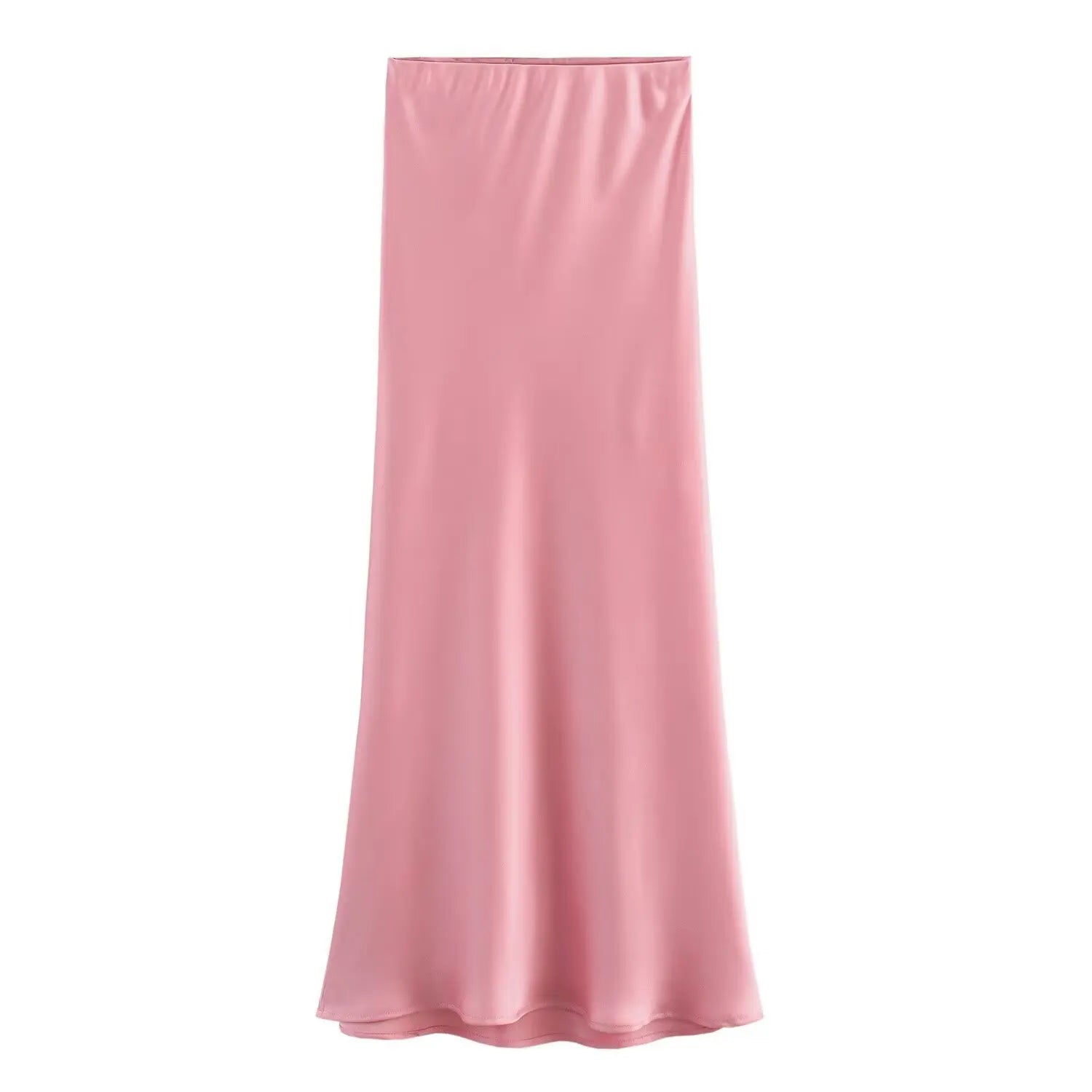 XS-L Autumn New Women's Wear European and American Style Silk Satin Texture High Waist Skirt