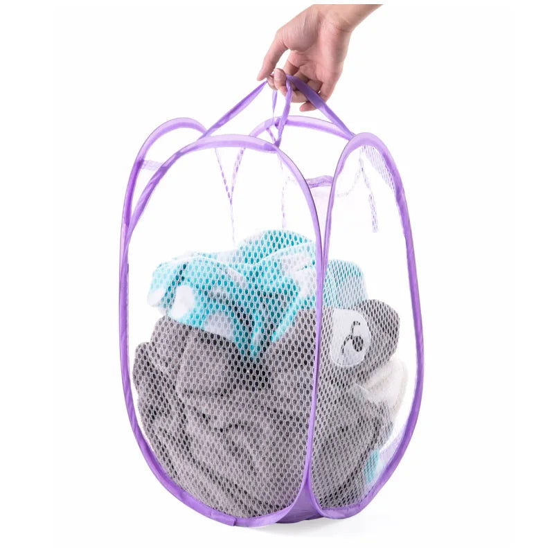 Nylon Foldable Organizer for Home Use Dirty Garment Storage Hamper Collapsible Bathroom Laundry Basket