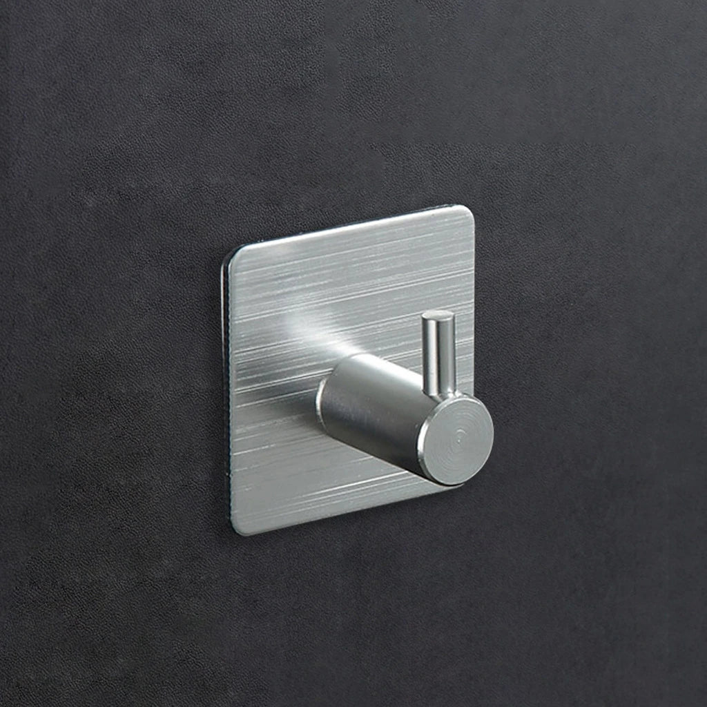 Stainless Steel Hook Hole-Free Kitchen Silver Wall Bearing Hook Bathroom Clothes Hook Hanger
