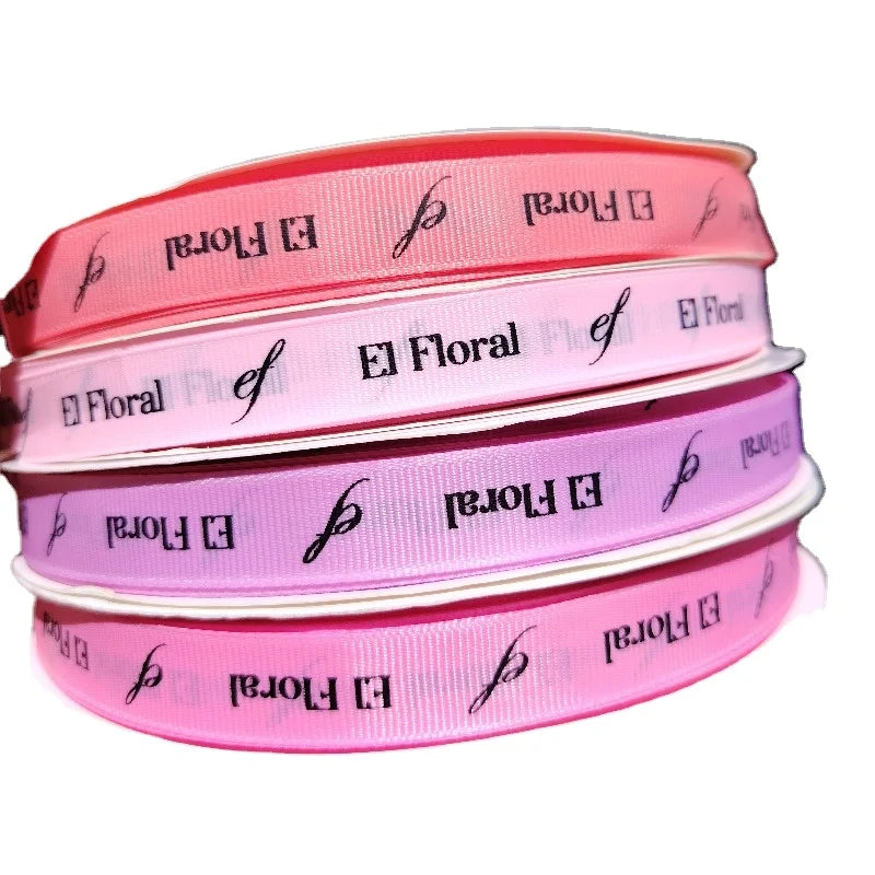 Factory Customised Decoration Ribbon Birthday Gift Box Packaging Ribbon Roll Gift Packaging Decoration Grosgrain Printing