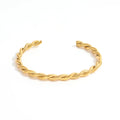 High End Gold & Silver Twist Rope Cuff Bracelet Women Adjustable Cuff Bangle Bracelet Stainless Steel Jewelry MegaBDM